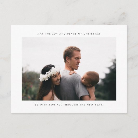 クリスマスの喜びと平和の家族の写真 シーズンポストカード (正面)