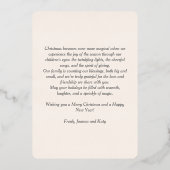 クリスマスの喜びと平和の形見のフォト ローズゴールド 箔シーズンカード (裏面)