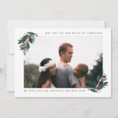 クリスマスの喜びと平和モダン写真 シーズンカード (正面)