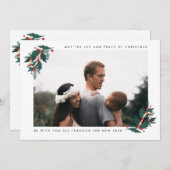 クリスマスの喜びと平和モダン写真 シーズンカード (正面/裏面)