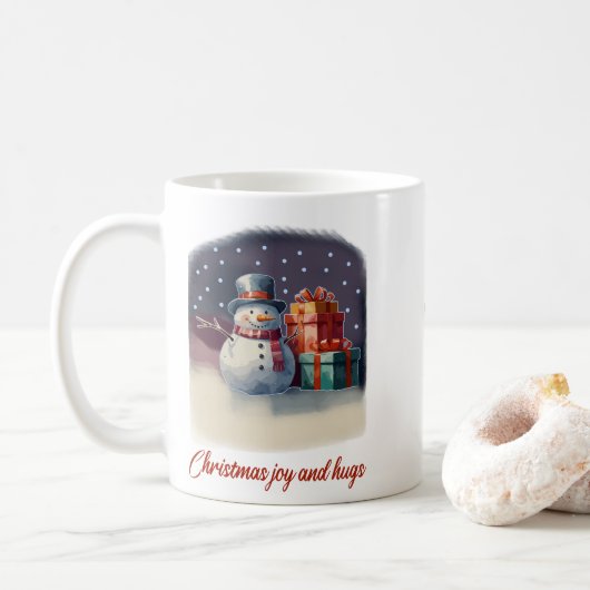 クリスマスの喜びと抱擁 コーヒーマグカップ (ドーナツ)
