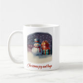 クリスマスの喜びと抱擁 コーヒーマグカップ (左)