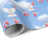 クリスマスの喜びと白い鳩が空に ラッピングペーパー (ロールコーナー)