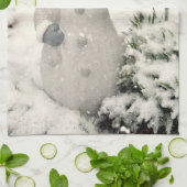 クリスマスの喜びと笑顔雪だるま キッチンタオル (折り畳み)