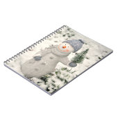 クリスマスの喜びと笑顔雪だるま ノートブック (左側)