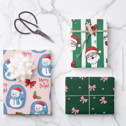 クリスマスの喜びと輝き ラッピングペーパーシート (正面)