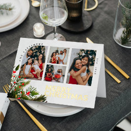 クリスマスの喜びに包まれたひとときの思い出写真 箔シーズンカード