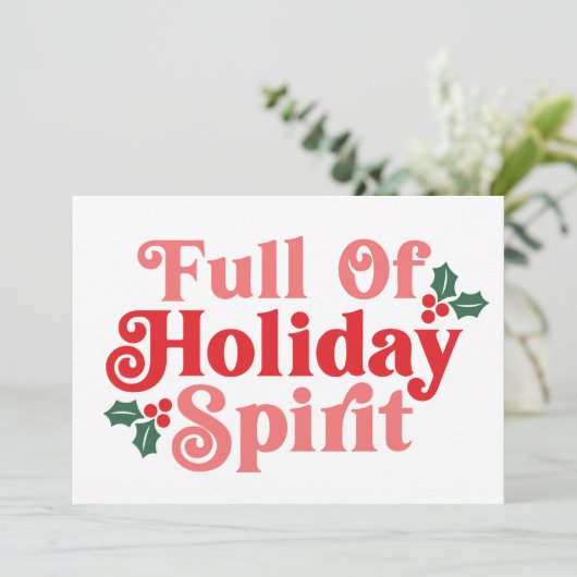 クリスマスの喜びに満ちて - 祭りのタイポグラフィ カード (スタンド正面)