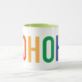 クリスマスの喜びのためのレインボーホホホホーサンタマググ マグカップ (中央)