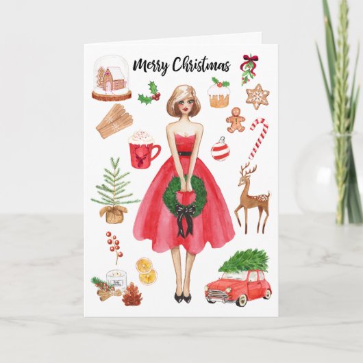 クリスマスの喜びのグリーティングカード！ シーズンカード (正面)