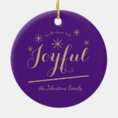 クリスマスの喜びのスクリプトの家族の名前シモダンック セラミックオーナメント (裏面)