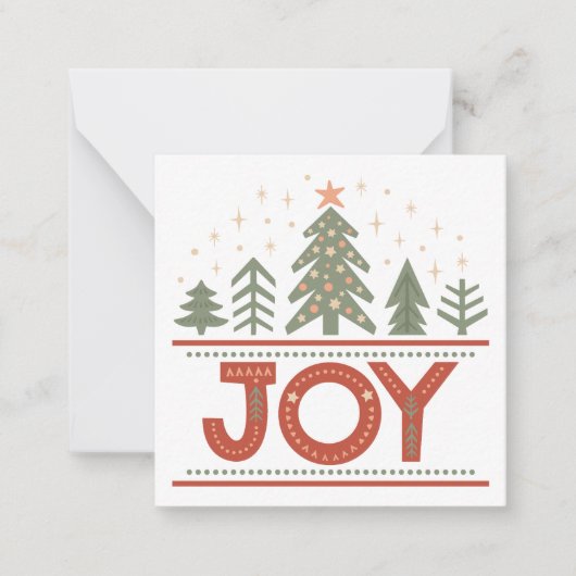 クリスマスの喜びのホリデー ノートカード (正面)