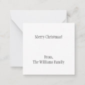 クリスマスの喜びのホリデー ノートカード (裏面)