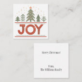 クリスマスの喜びのホリデー ノートカード (正面/裏面)