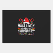 クリスマスの喜びのマッチングをもたらす可能性が最も高い ラッピングペーパーシート (正面)