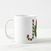 クリスマスの喜びのリースとトナカイ コーヒーマグカップ (左)