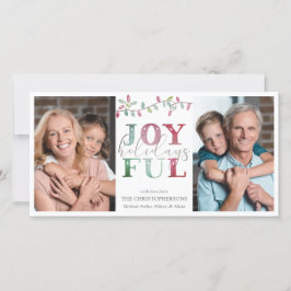 クリスマスの喜びの休日3写真水彩 シーズンカード