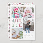 クリスマスの喜びの休日4写真の水色 シーズンカード (正面/裏面)