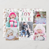 クリスマスの喜びの休日5写真水彩 シーズンカード (正面/裏面)