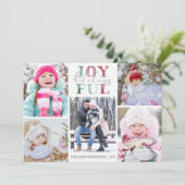 クリスマスの喜びの休日5写真水彩 シーズンカード (スタンド正面)