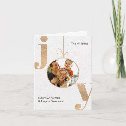 クリスマスの喜びの写真 シーズンカード (正面)