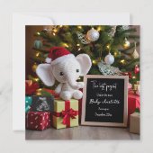 クリスマスの喜びの妊娠発表 招待状 (正面)