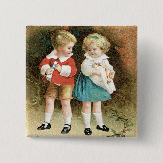 クリスマスの喜びの子供たち 缶バッジ (正面)