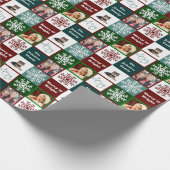 クリスマスの喜びの家族写真の冬の優雅 ラッピングペーパー (角)