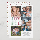 クリスマスの喜びの挨拶4写真水彩 シーズンカード (正面/裏面)