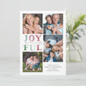 クリスマスの喜びの挨拶4写真水彩 シーズンカード (スタンド正面)