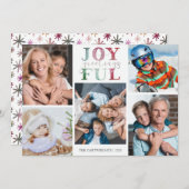 クリスマスの喜びの挨拶5写真水彩 シーズンカード (正面/裏面)