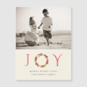 クリスマスの喜びの花のリースの上品でモダンな写真 (正面)