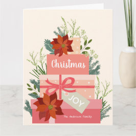 クリスマスの喜びの赤いポインセティアが好きなように カード