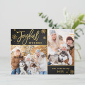 クリスマスの喜びの金ゴールドフレーム2 PHOTO Greeting シーズンカード (スタンド正面)