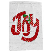 クリスマスの喜びの雪だるま ミディアムペーパーバッグ (正面)