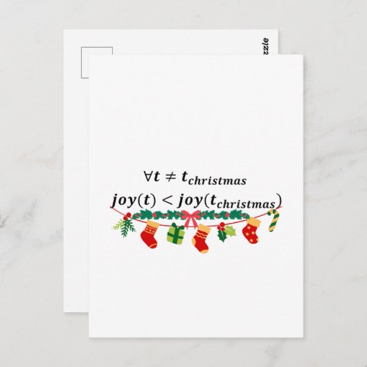 クリスマスの喜びはいつも素晴らし数学のクリスマス ポストカード (正面/裏面)