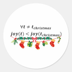 クリスマスの喜びはいつも素晴らし数学のクリスマス ラウンドシール