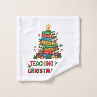 クリスマスの喜びは教えること先生の本 ウォッシュタオル