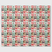 クリスマスの喜びは4つのお気に入りのな家族写真を加えます ラッピングペーパー (フラット)