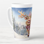 クリスマスの喜びももたらすヘラジカ カフェラテマグ (左アングル)