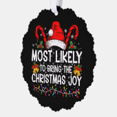 クリスマスの喜びをもたらす可能性が最も高いマッチング オーナメントカード (左)