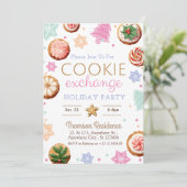クリスマスの喜びを伝える水彩コOKIE交換パーティーの招待状 招待状 (スタンド正面)