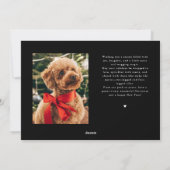クリスマスの喜びを届ける黒い犬の写真  シーズンカード (裏面)