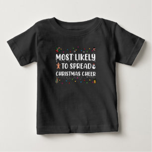 クリスマスの喜びを広げる家族のXmas ベビーTシャツ