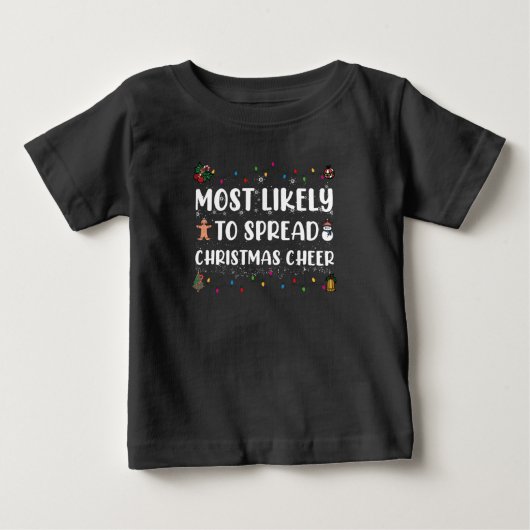 クリスマスの喜びを広げる家族のXmas ベビーTシャツ (正面)