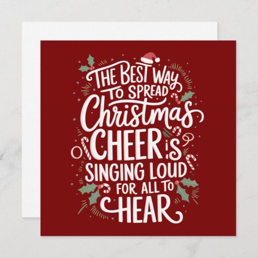 クリスマスの喜びを広げる最高の方法は、ホリデーシーズンを通して歌うことと踊ることだ シーズンカード (正面/裏面)