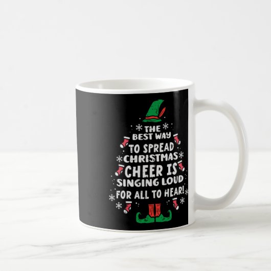 クリスマスの喜びを広げる最高の方法 面白い クリスマス 女性 コーヒーマグカップ (右)
