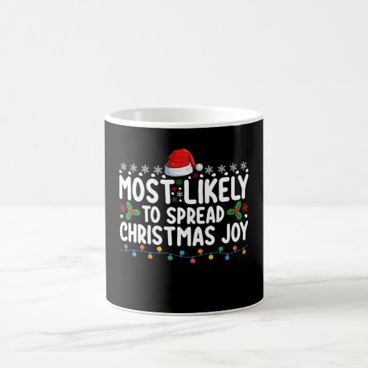 クリスマスの喜びを広める可能性が最も高い祝日 コーヒーマグカップ (中央)