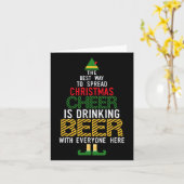 クリスマスの喜びを広める最善の方法は飲むこと カード (黄色い花)