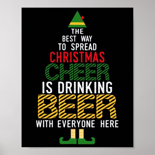 クリスマスの喜びを広める最善の方法は飲むこと ポスター (正面)